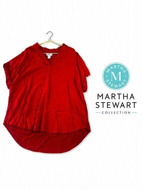Martha Stewart Collection Red Oversized Tunic Blouse â Size 2X